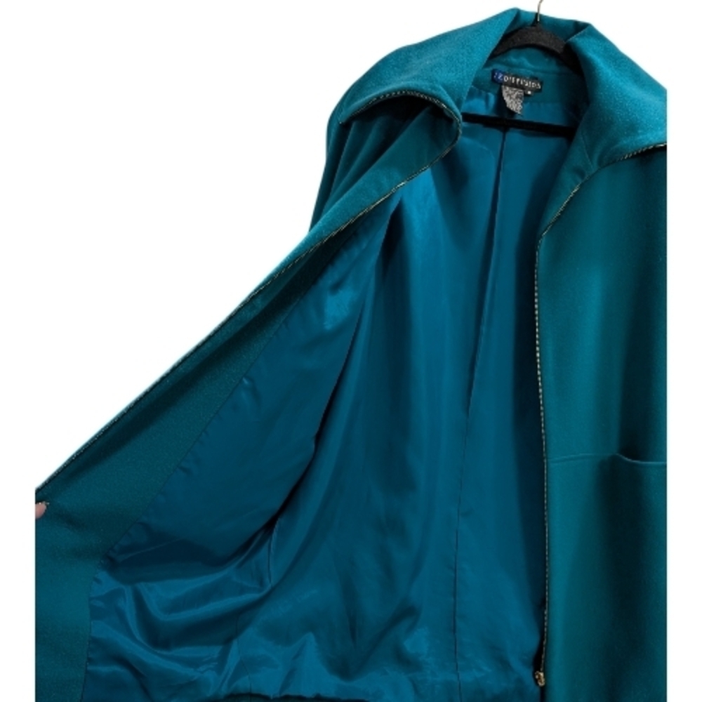 IB Diffusion Vintage Womens Coat Teal Knit Wool Cashmer W/ Pockets - Picture 5 of 10